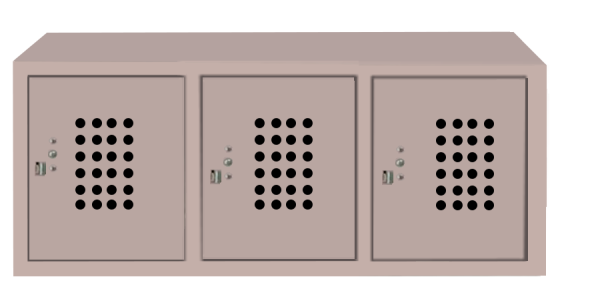 Horizontal Lockers 3-door